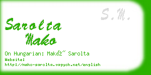 sarolta mako business card